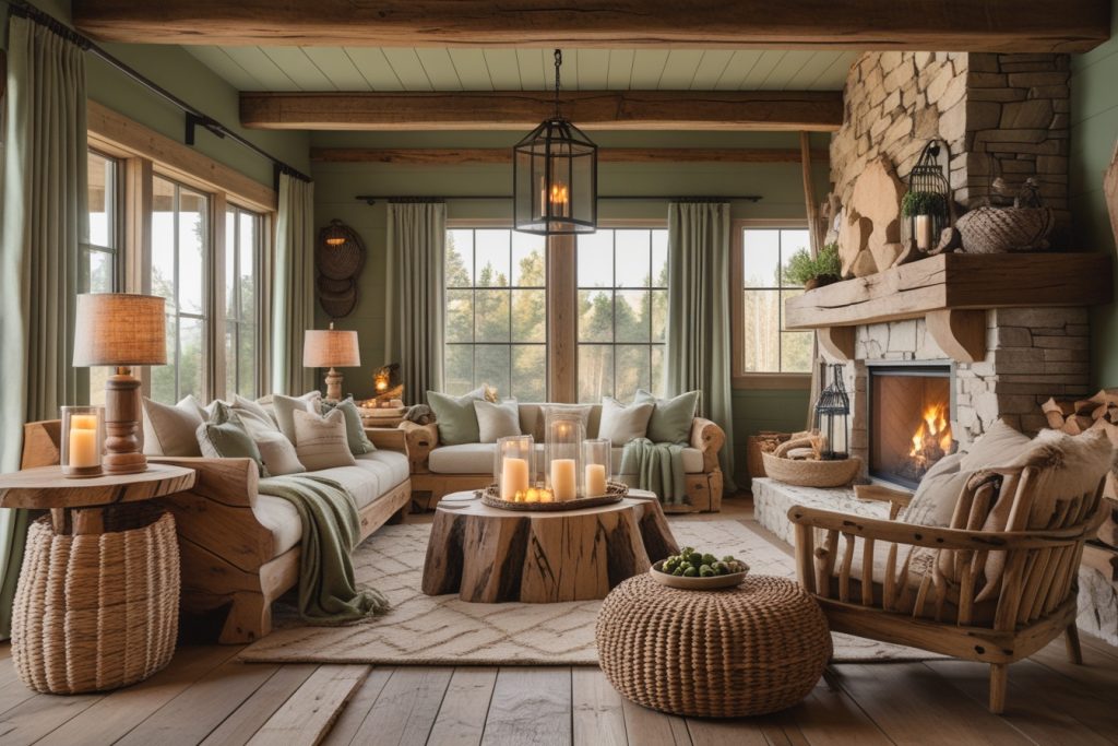 Rustic Home Decor full home interior with wood and earthy tones