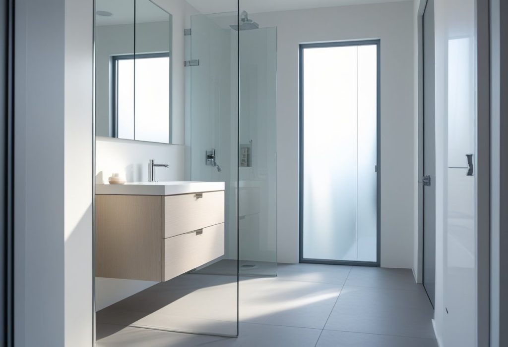 Minimalist bathroom decor ideas with floating vanity