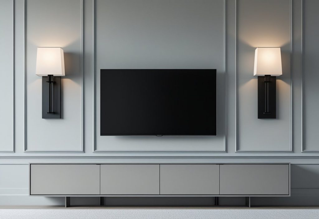 symmetrical-tv-wall-decor-sconces