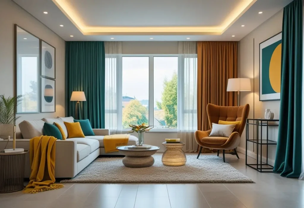 Infographic on dream house decor design principles including 60-30-10 rule and lighting layers.
