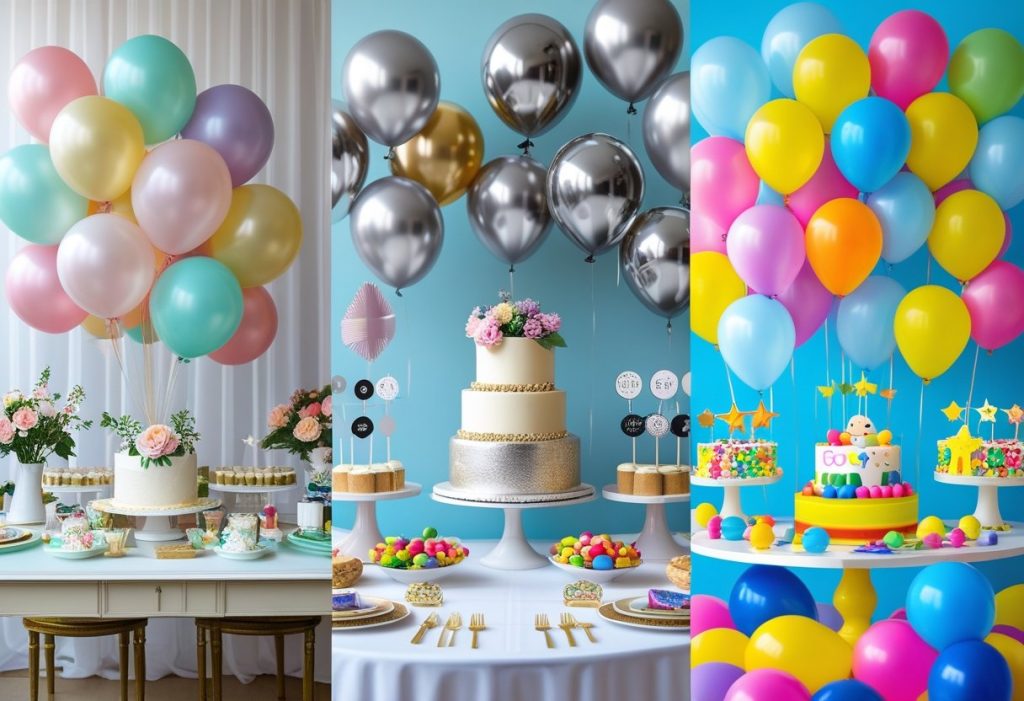 Decoration for birthday with classic, modern, and kid-friendly themes"