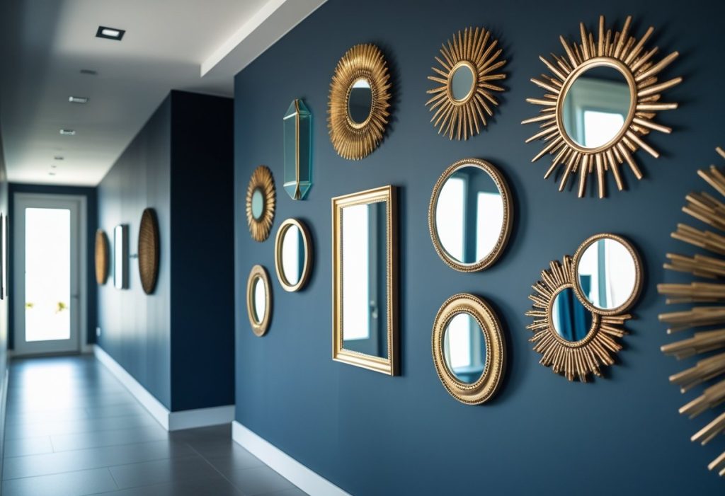 mixed mirror gallery wall decor ideas