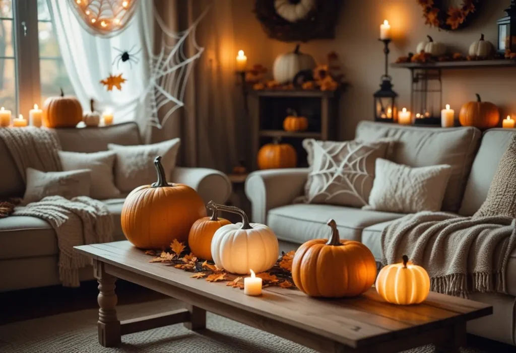 spooky season home decor ideas for cozy living room 2025