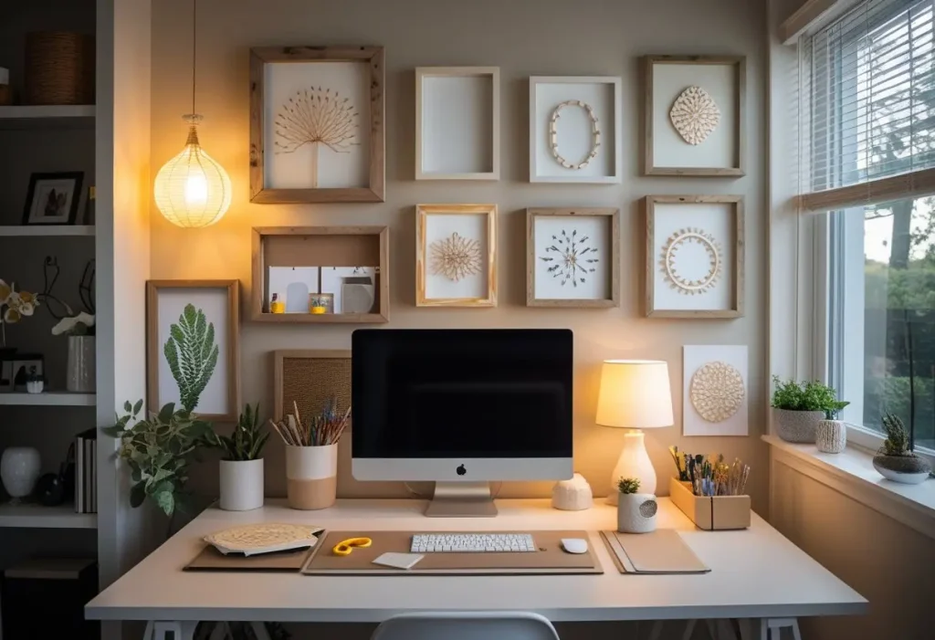 DIY wall art using cheap home decor materials.