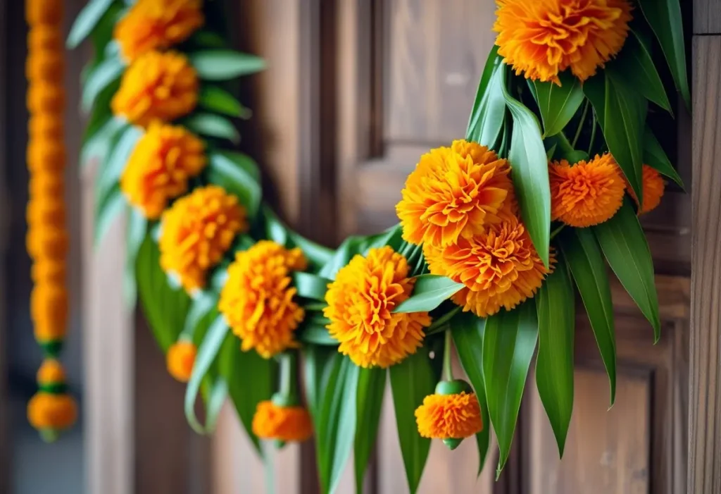 traditional floral toran for navratri decoration