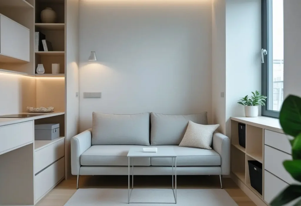 Compact modern sofa design for small apartments and living rooms.