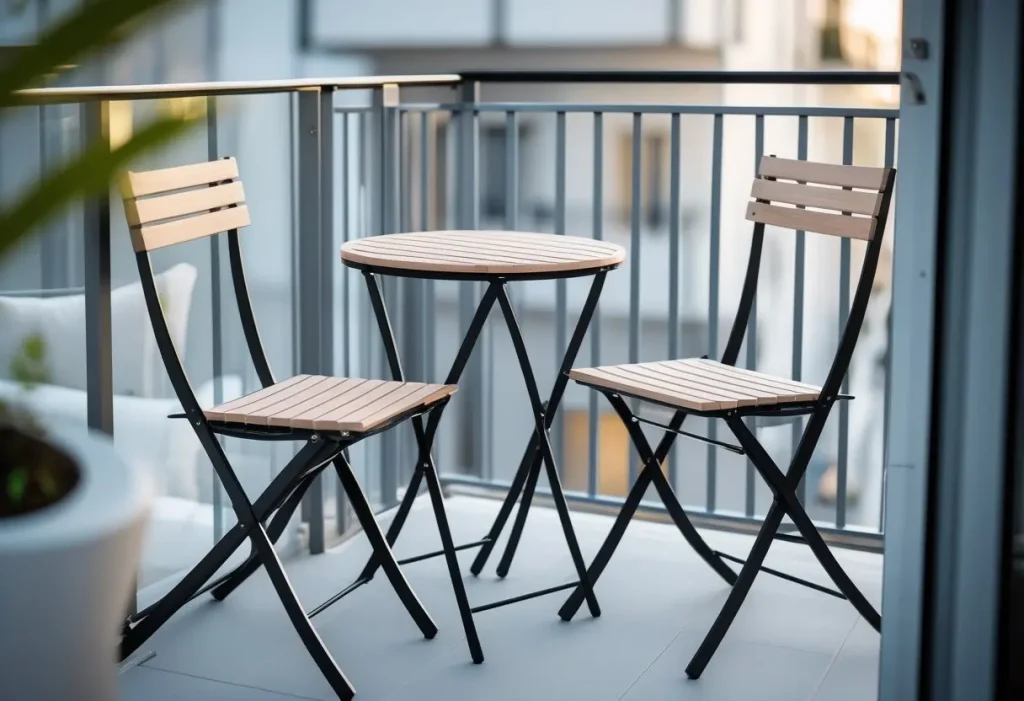 Compact outdoor furniture for small outdoor spaces.