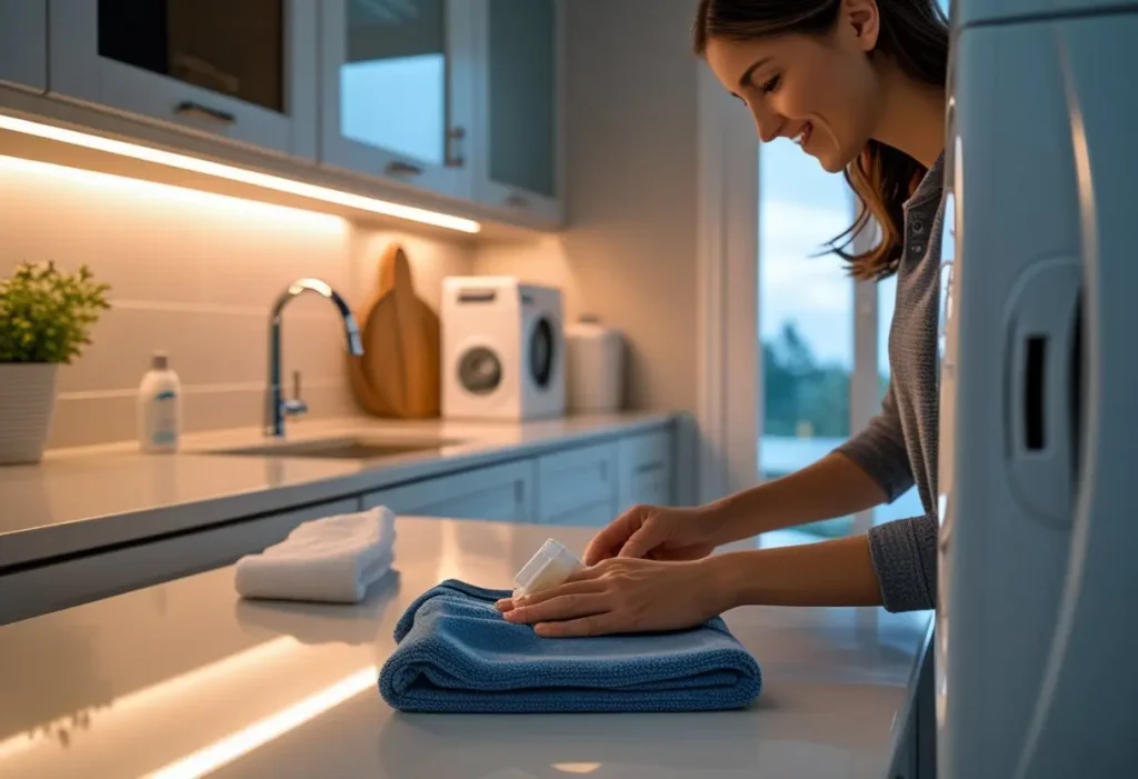 laundry room storage ideas with built-in pull-out hampers and organization