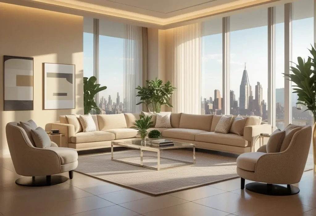 interior designer near me modern living room USA Cozy Nest Decor