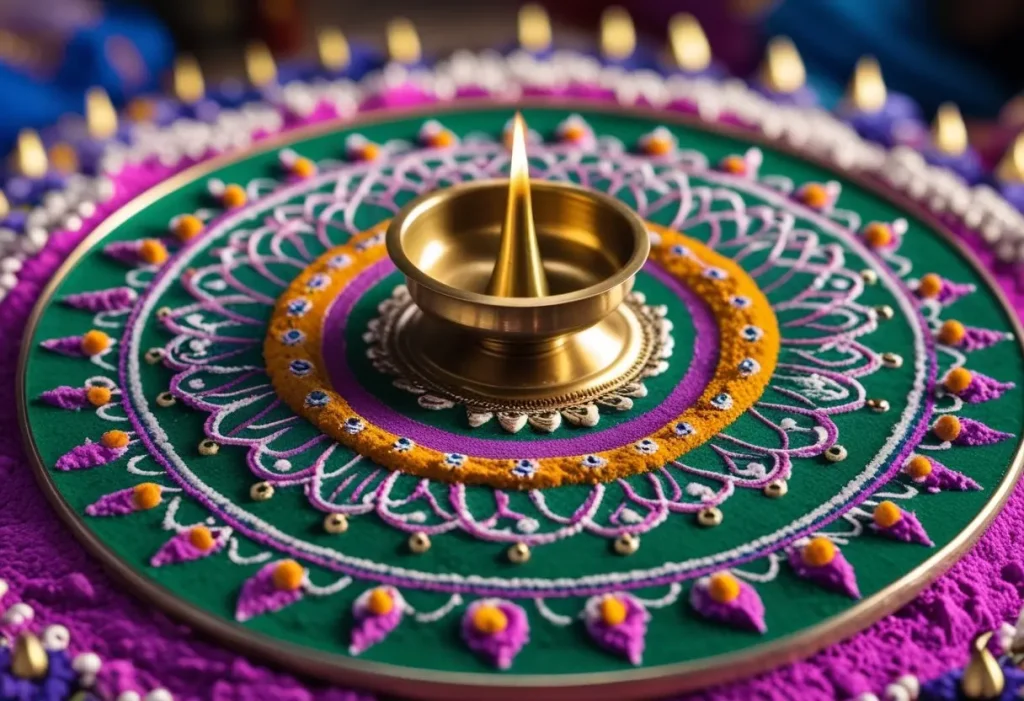 Advanced Mandala Aarti Thali Decoration Ideas with Rangoli