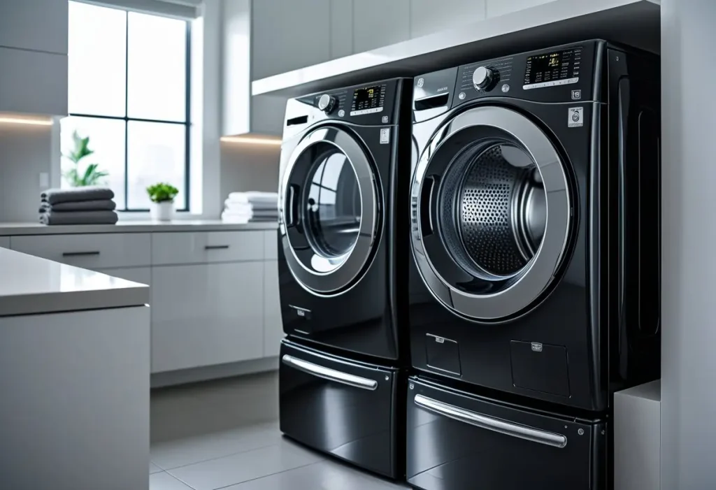  modern laundry room ideas with smart washer and dryer appliances