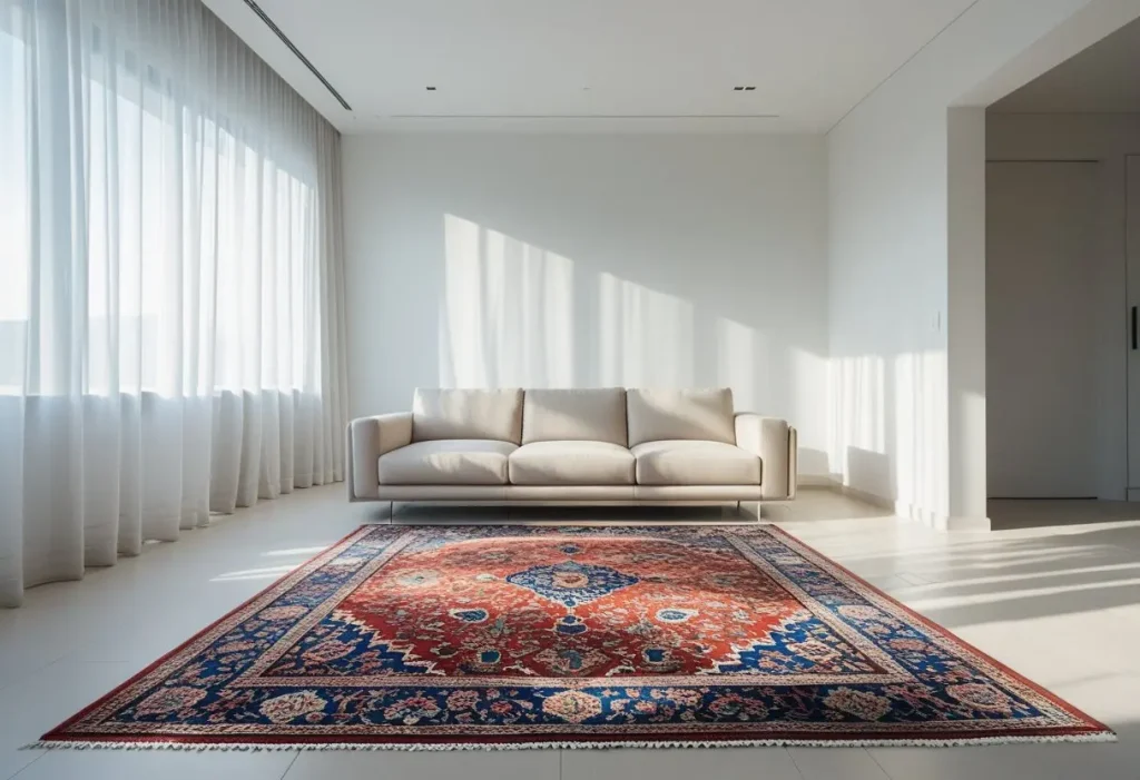 Persian rugs in a modern living room setup