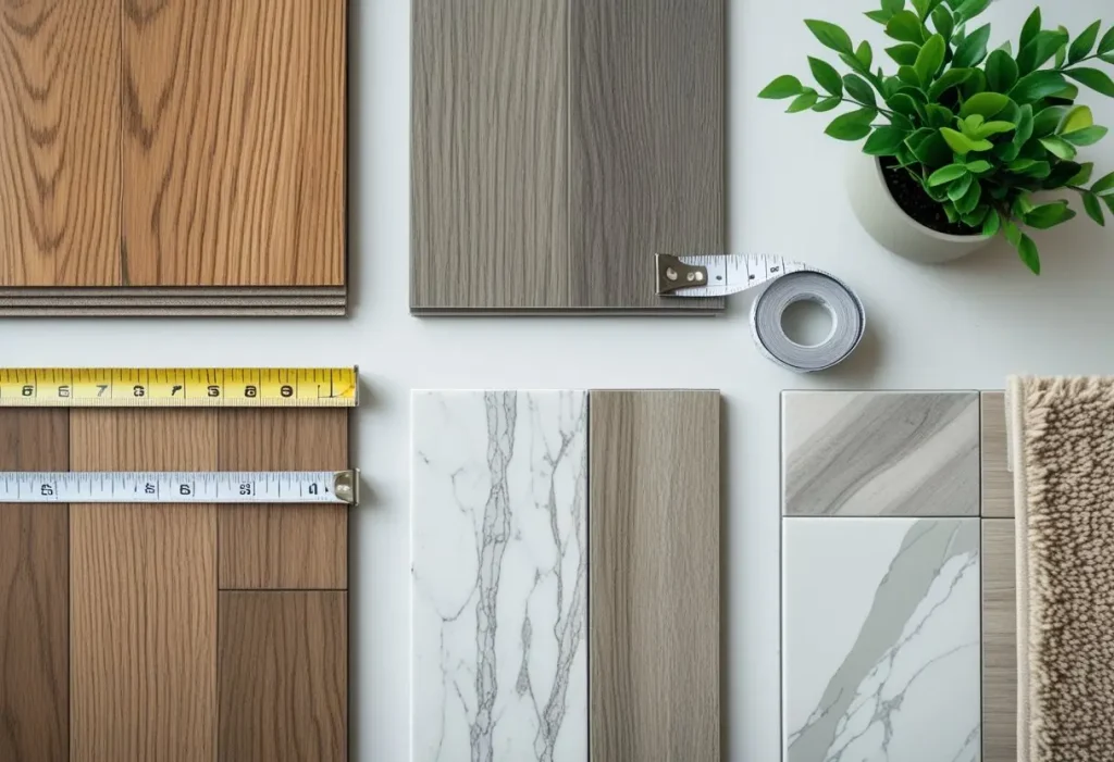 comparison of best floor and decor materials including hardwood laminate vinyl tile and carpet.