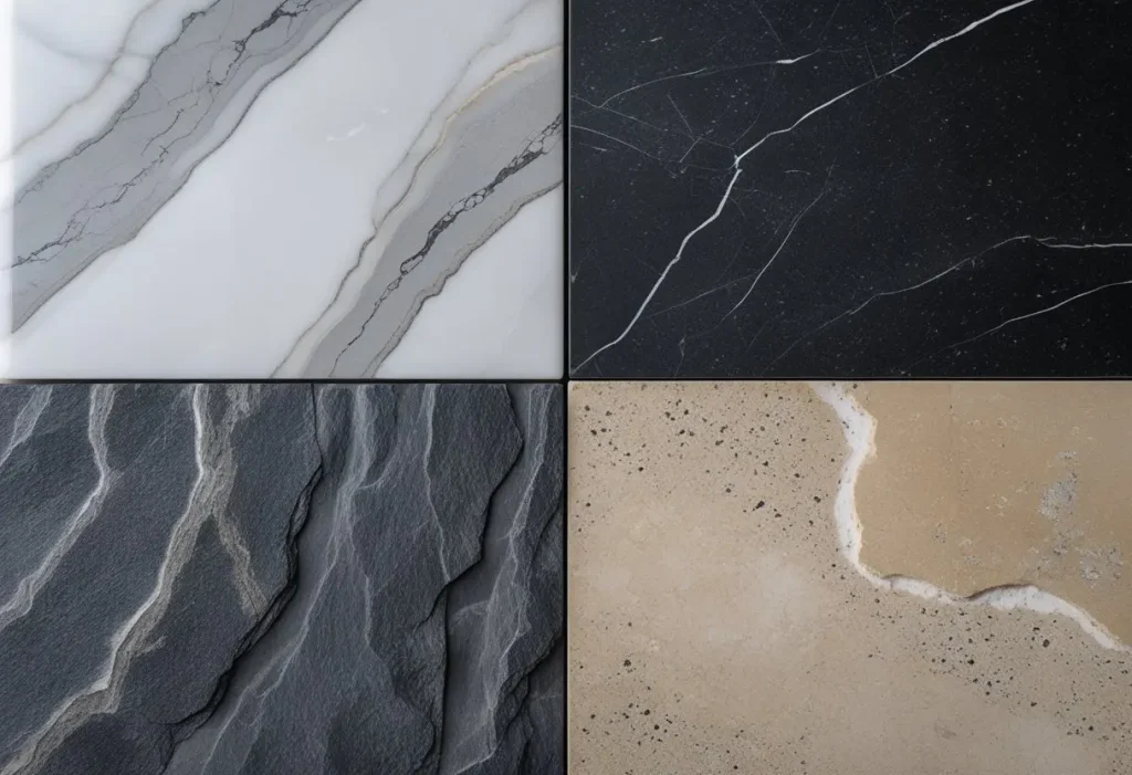 natural stone kitchen floor tile options marble granite slate travertine