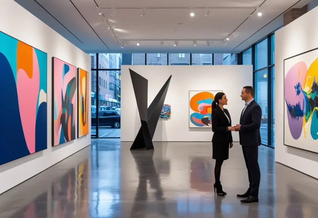 Elegant interior of a decor art gallery New York NY.