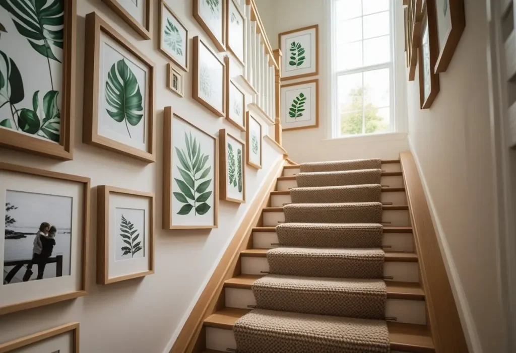 stair-step gallery wall decor ideas for family photos