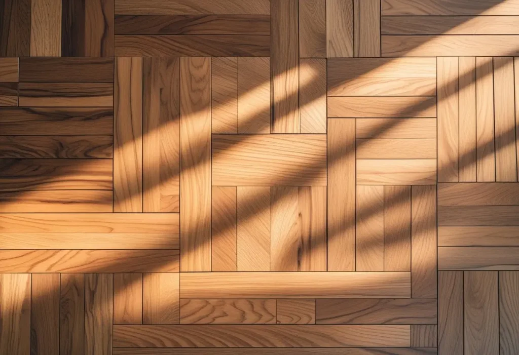 Parquet flooring patterns including herringbone, chevron, basketweave, and Versailles wood designs