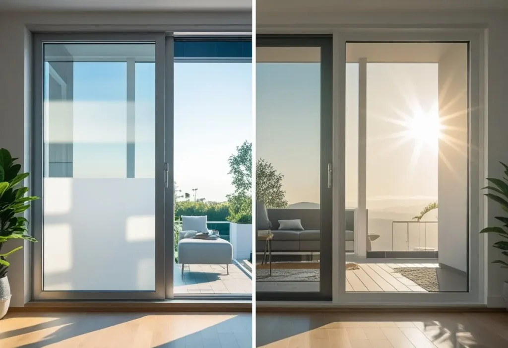 Home Window Tinting before and after showing improved privacy and heat reduction