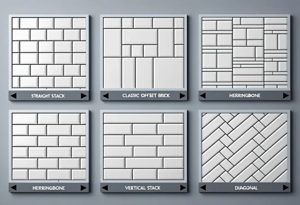 kitchen backsplash ideas tile layout patterns herringbone subway