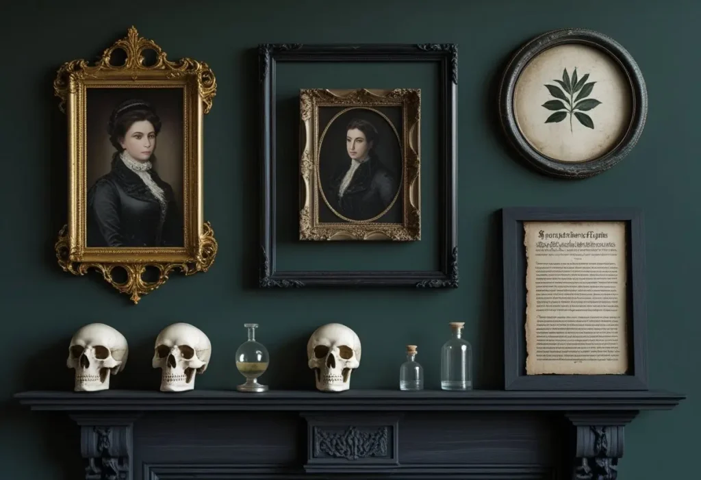 goth home decor gallery wall art arrangement