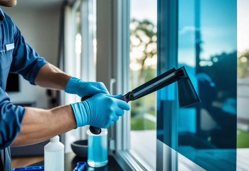 Professional installation of tint for windows home by expert.