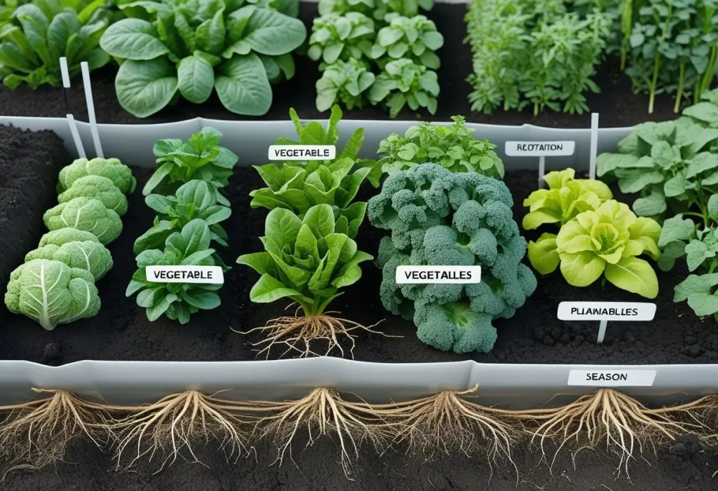 A grow a garden calculator illustrating crop rotation planning to improve soil health and garden yield.