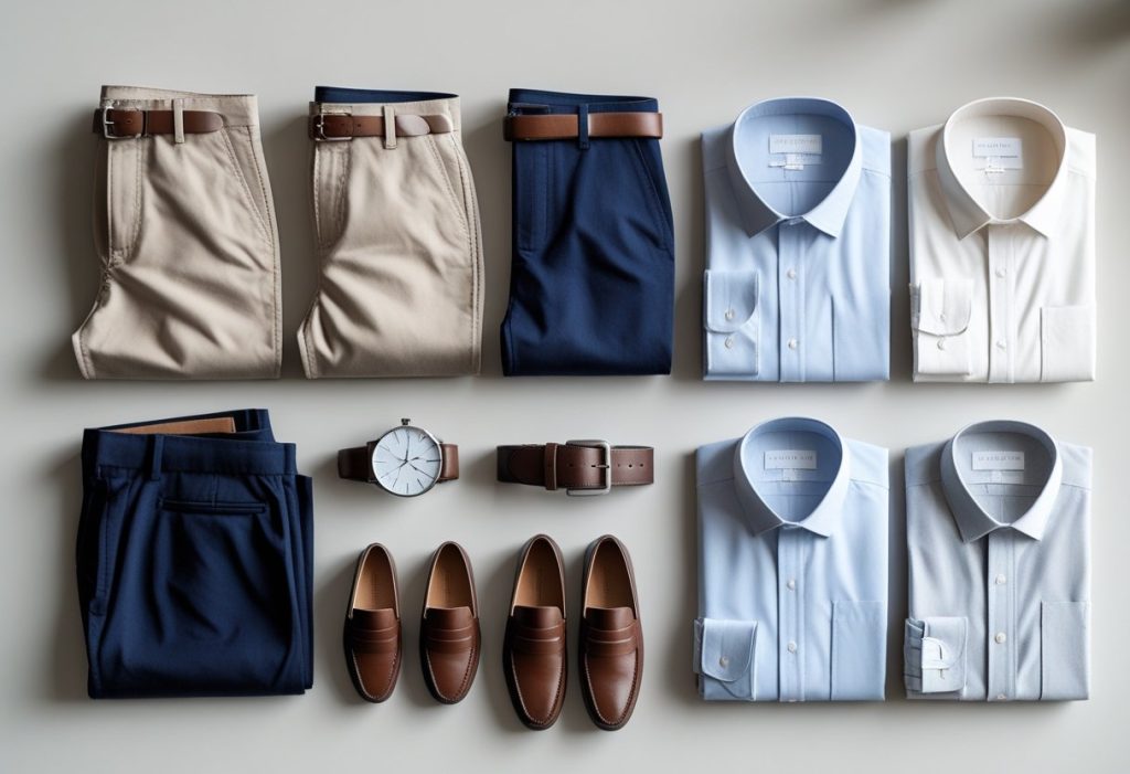 Essential Men’s Business Casual Outfits flat lay